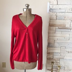 Rich Red August Silk Cardigan